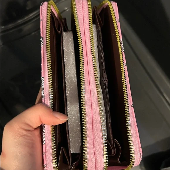 Pink Butterfly Print Women's Wallet - Picture 3 of 3